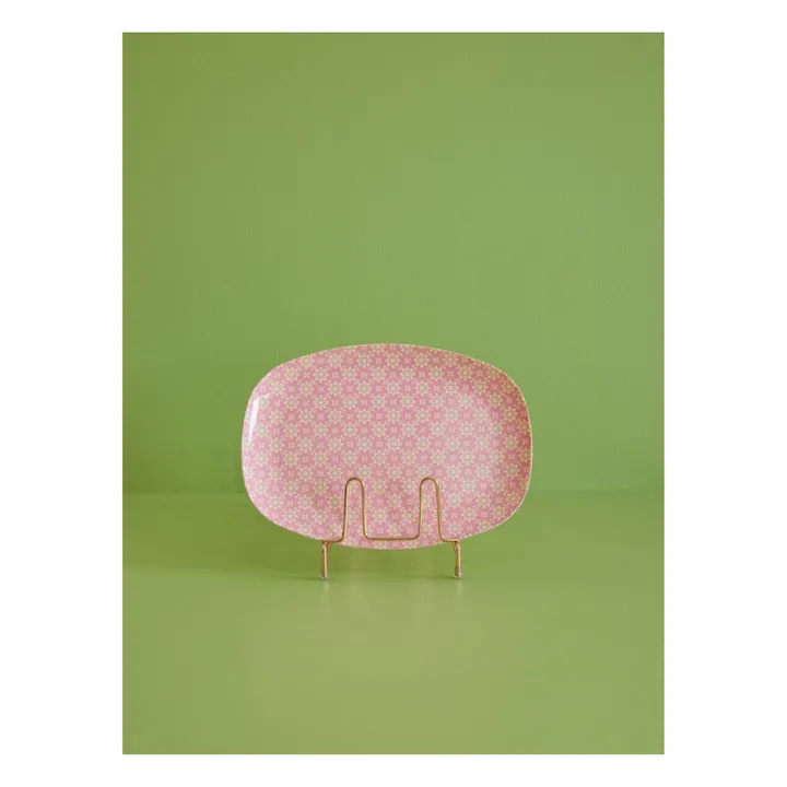 Assiette rectangulaire Graphic flower en melanine- Image produit n°1