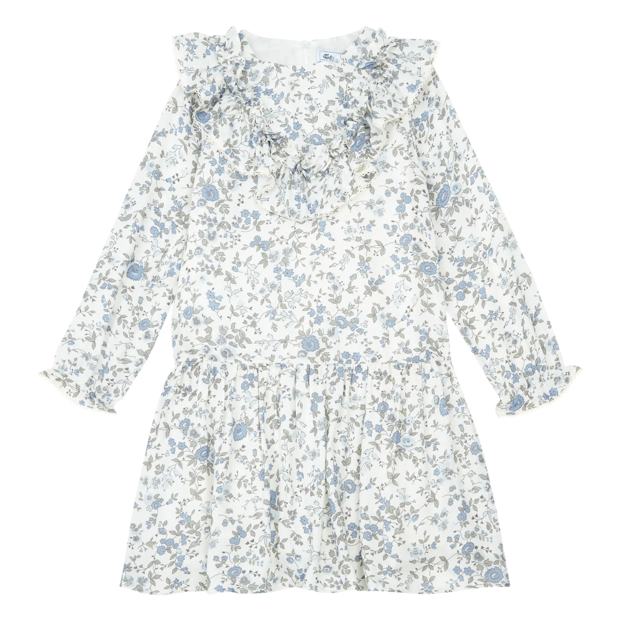 Tartine Et Chocolat Ecru Viscose And Wool Flower Dress