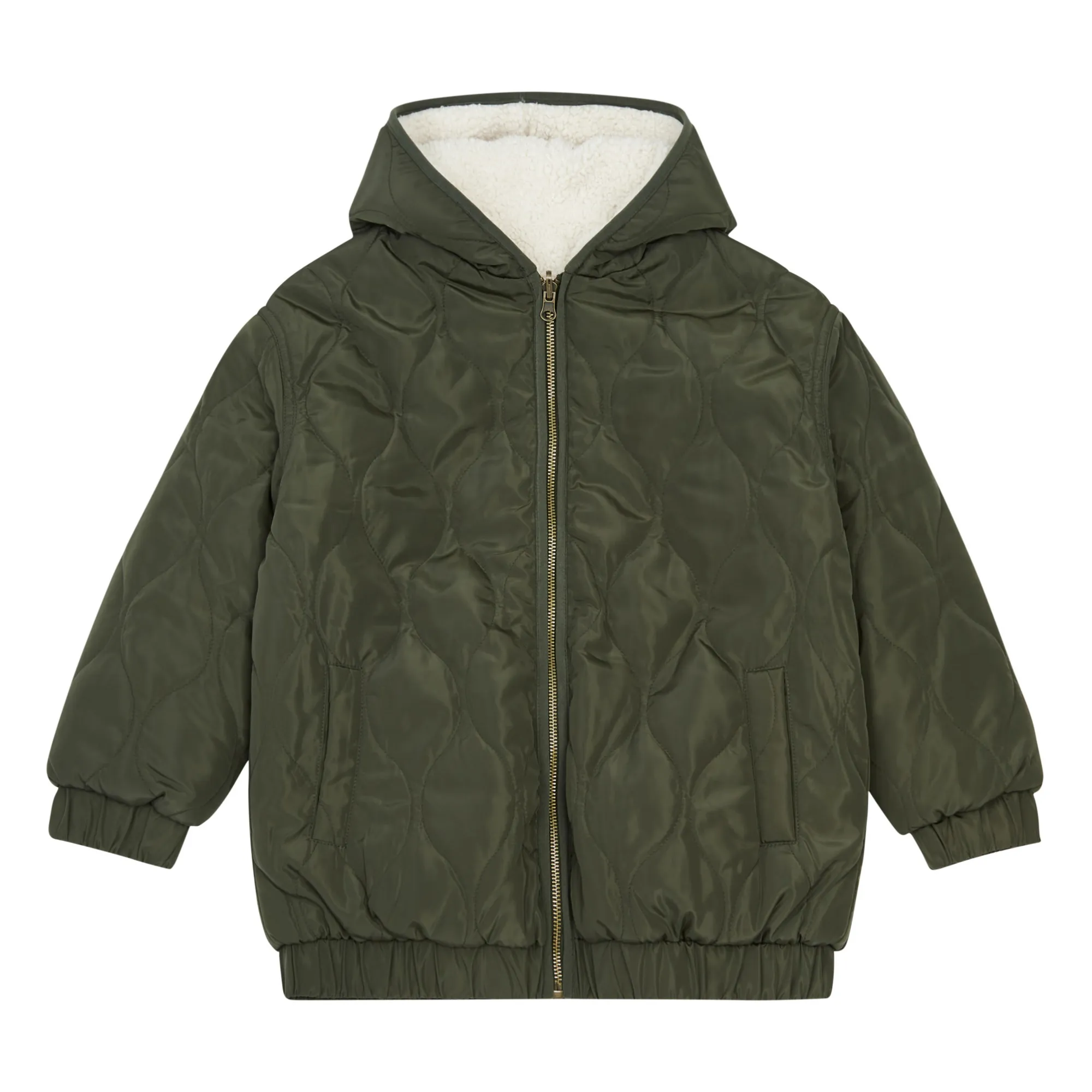 Bonton Khaki Owl Lined Reversible Parka