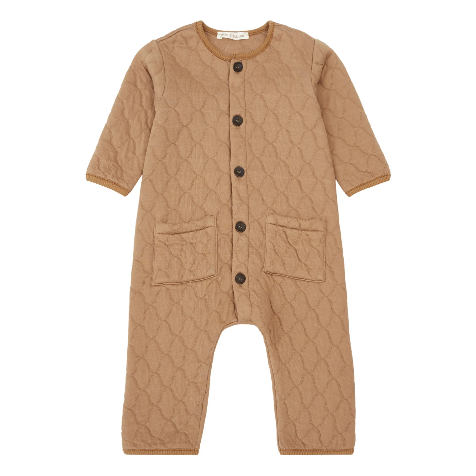 Zhoe & Tobiah Camel Quilted Fleece Suit