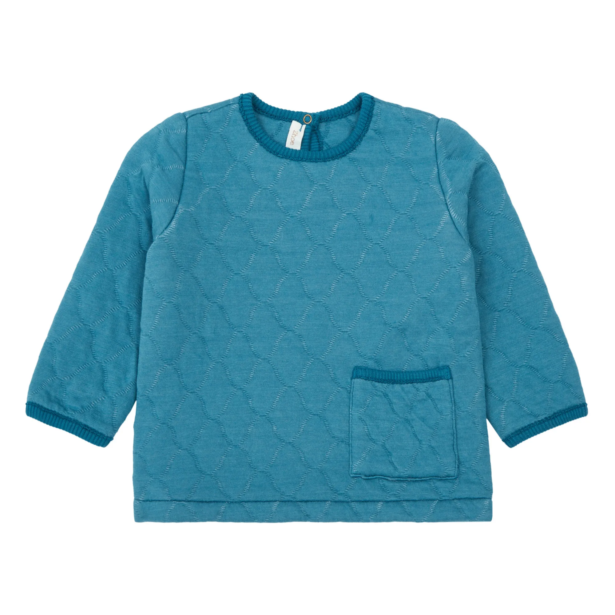 Zhoe & Tobiah Peacock Blue Quilted Sweatshirt