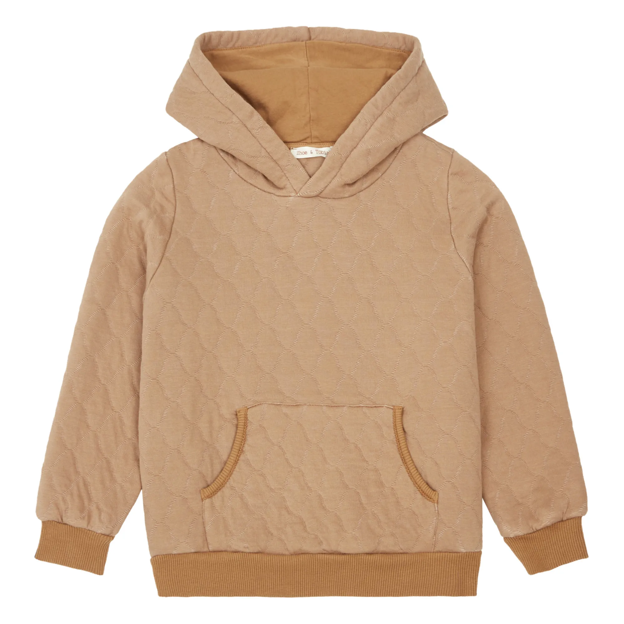 Zhoe & Tobiah Camel Quilted Hoodie