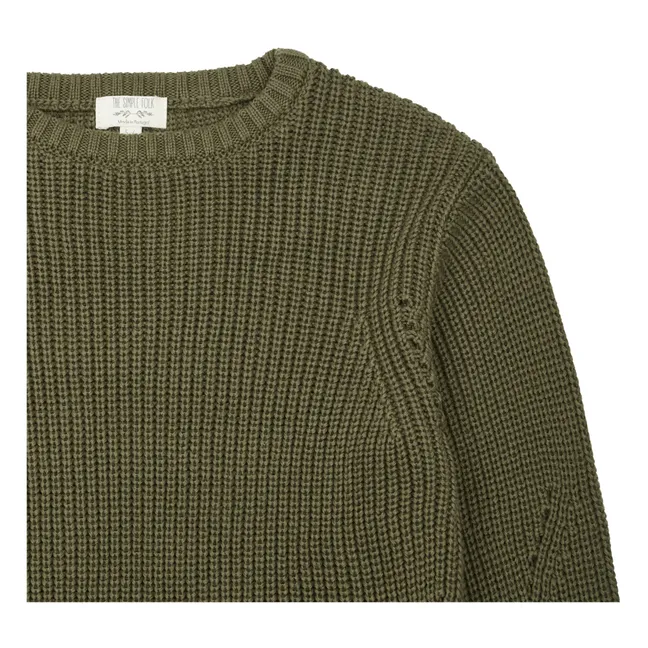 Organic Cotton Knit Sweater | Khaki
