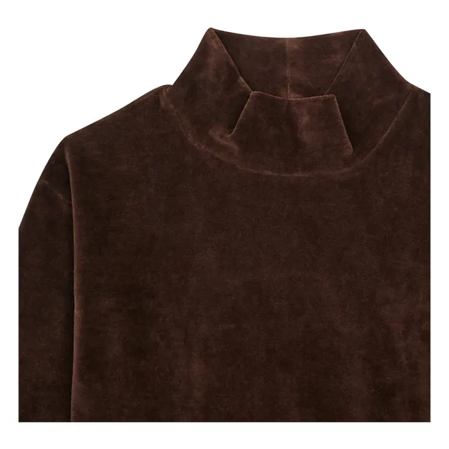 Jersey de terciopelo y algodón orgánico | Chocolate