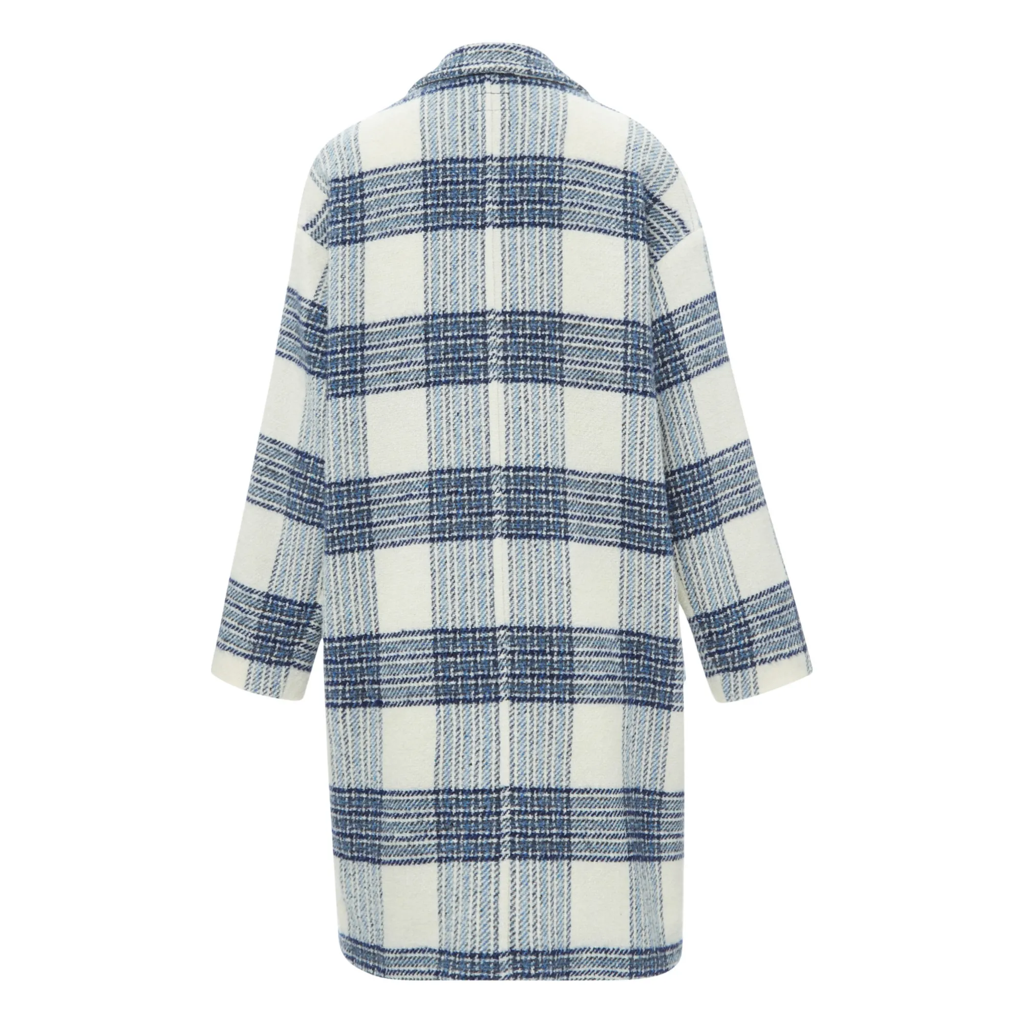 Manteau Claire Carreaux Laine  - Collection Femme | Bleu- Image produit n°7
