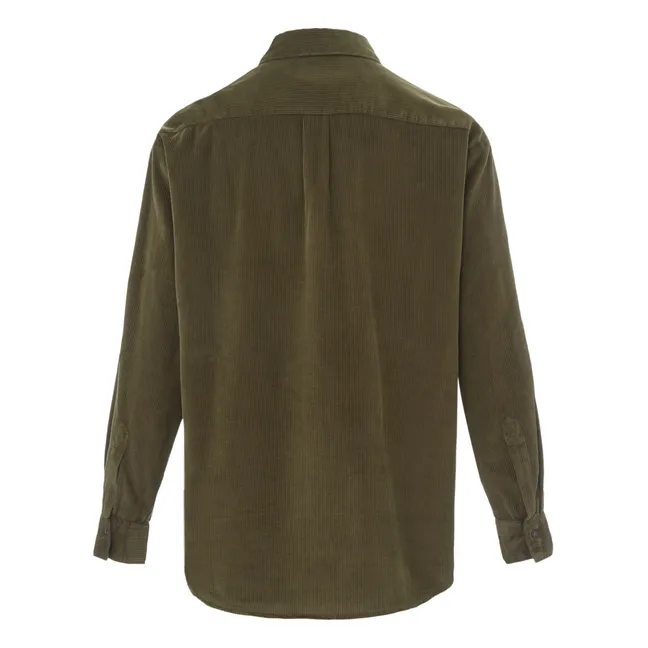 Cinema Hemd aus geripptem Velours | Khaki