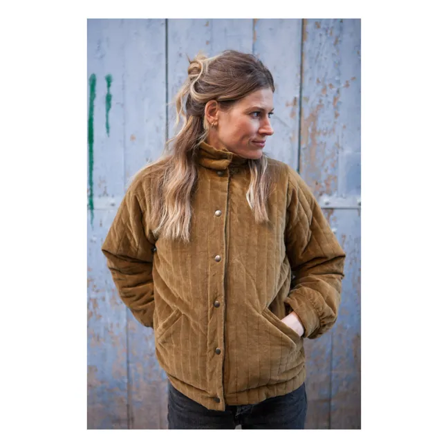 Veste Fourrée Coton Velours Matelassé Rita - Collection Femme  | Bronze