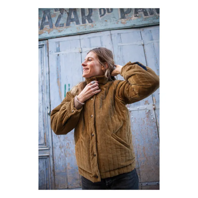 Veste Fourrée Coton Velours Matelassé Rita - Collection Femme  | Bronze