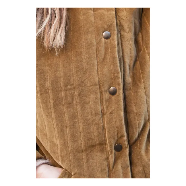 Veste Fourrée Coton Velours Matelassé Rita - Collection Femme  | Bronze