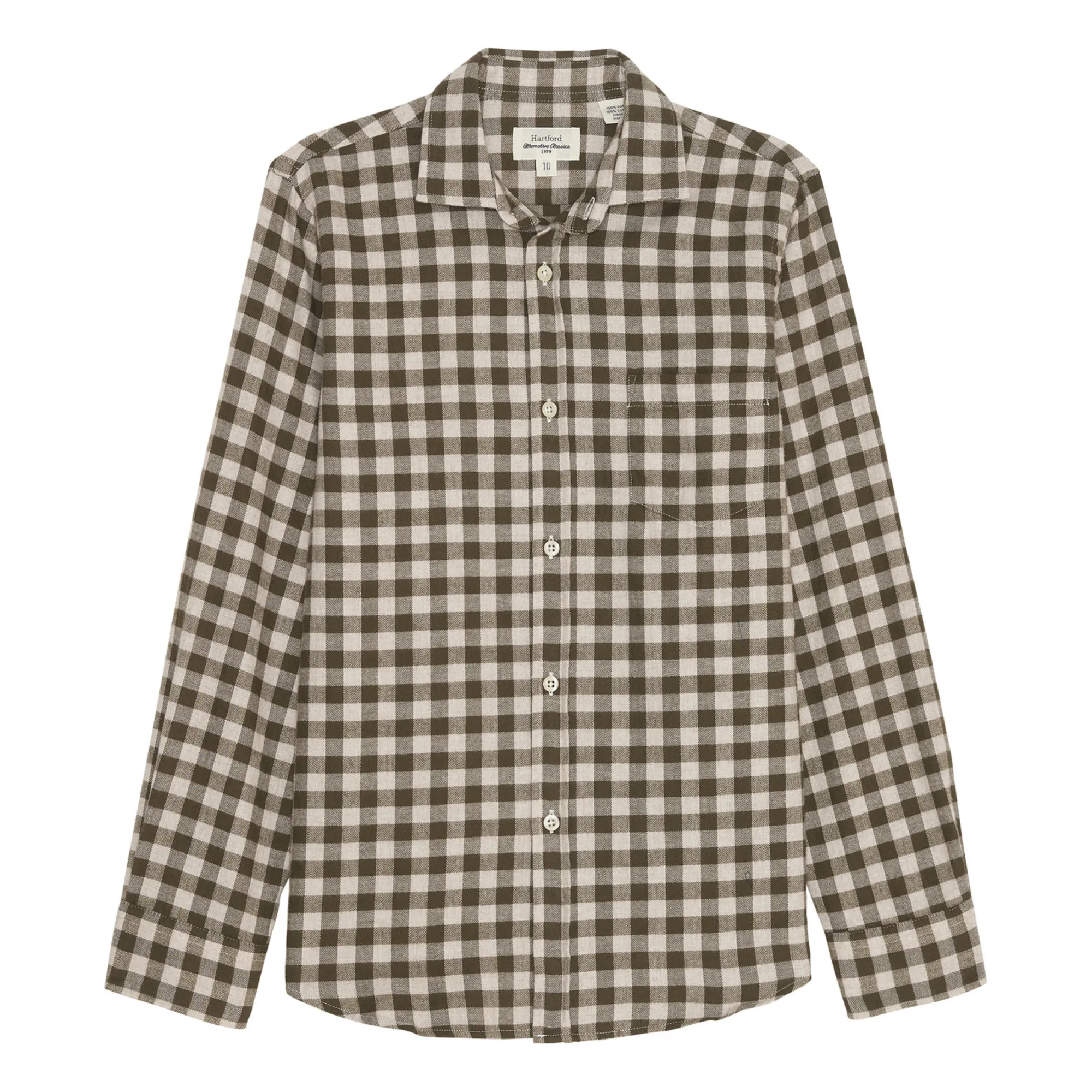 Hartford Khaki Paul Flannel Check Shirt