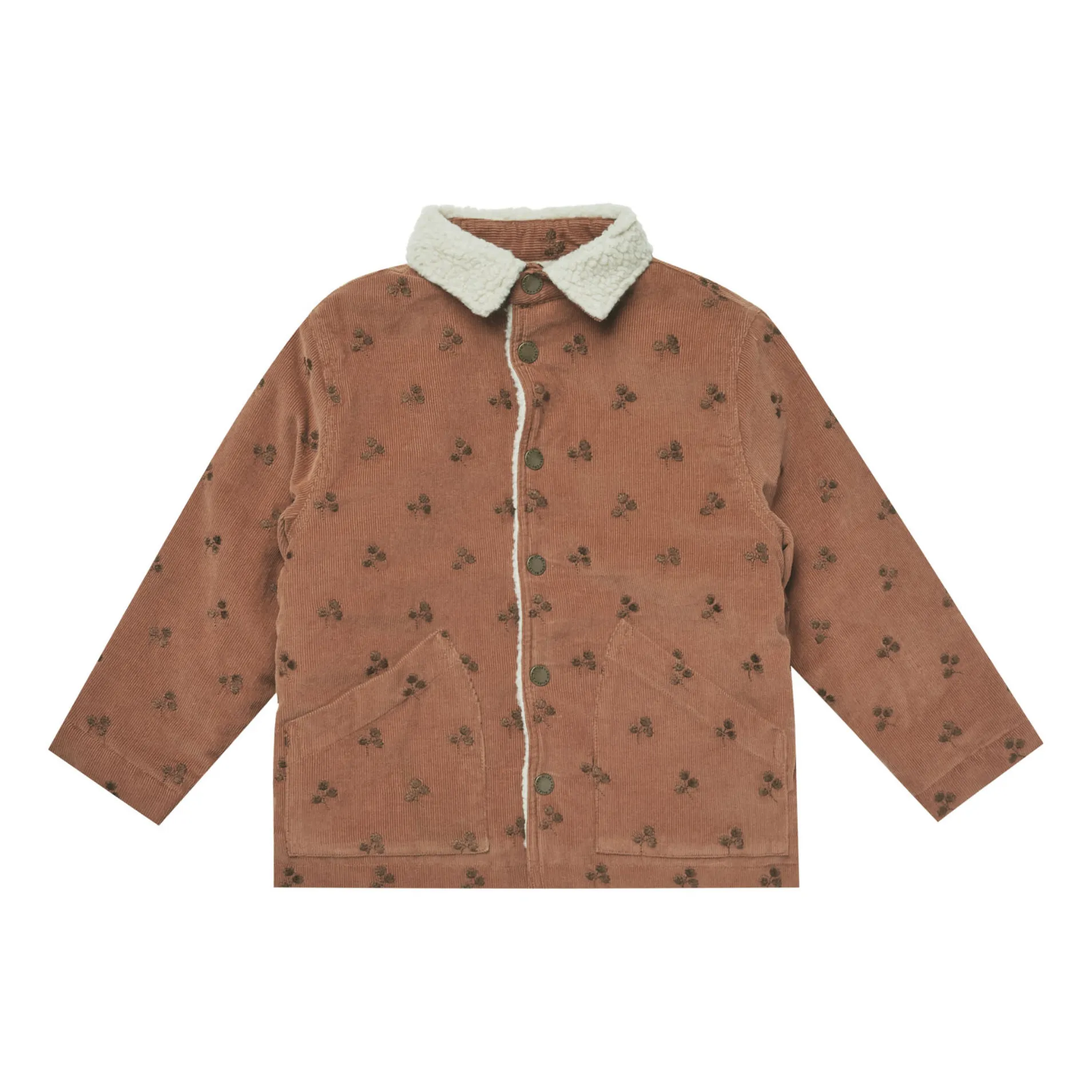 Rylee + Cru Brown Corduroy Fur Collar Jacket