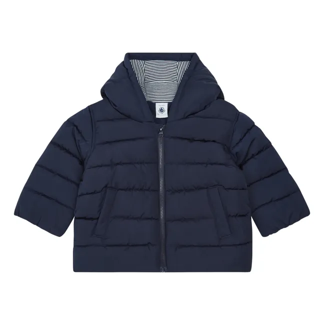 Fleece-lined Hooded Jacket | Navy blue