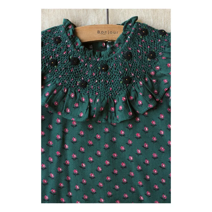 Robe Fille Vintage Rosalind - Style Smocké Main, Fleuri - Occasion Très Bon état