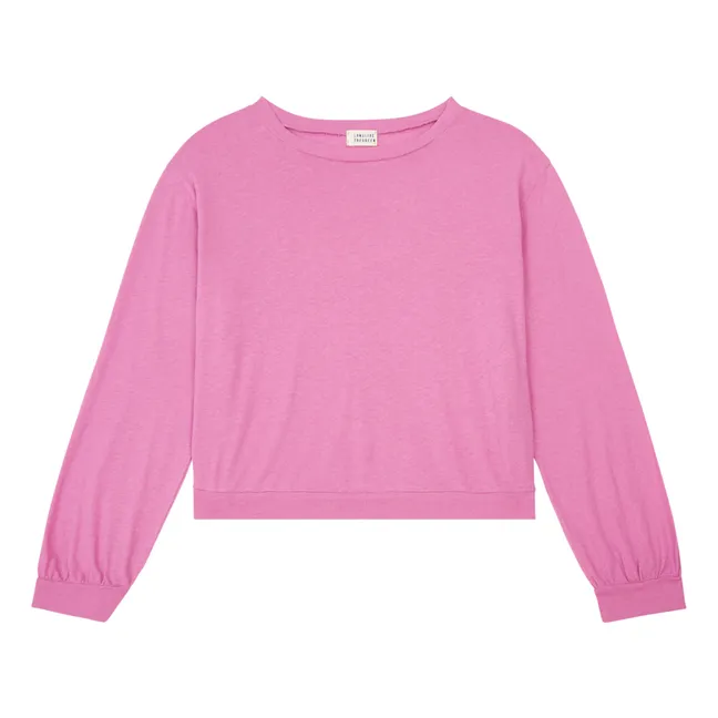 Camiseta de algodón orgánico y lino | Rosa