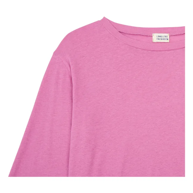 Organic cotton and linen T-shirt | Pink