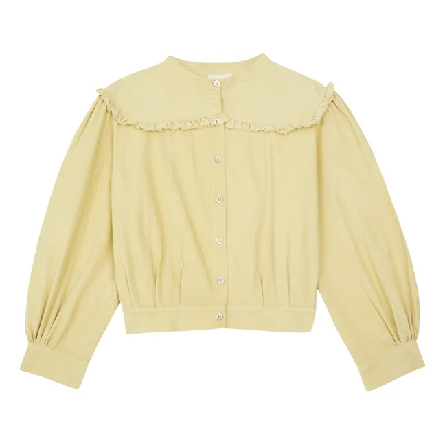 Plain organic cotton blouse | Vanilla