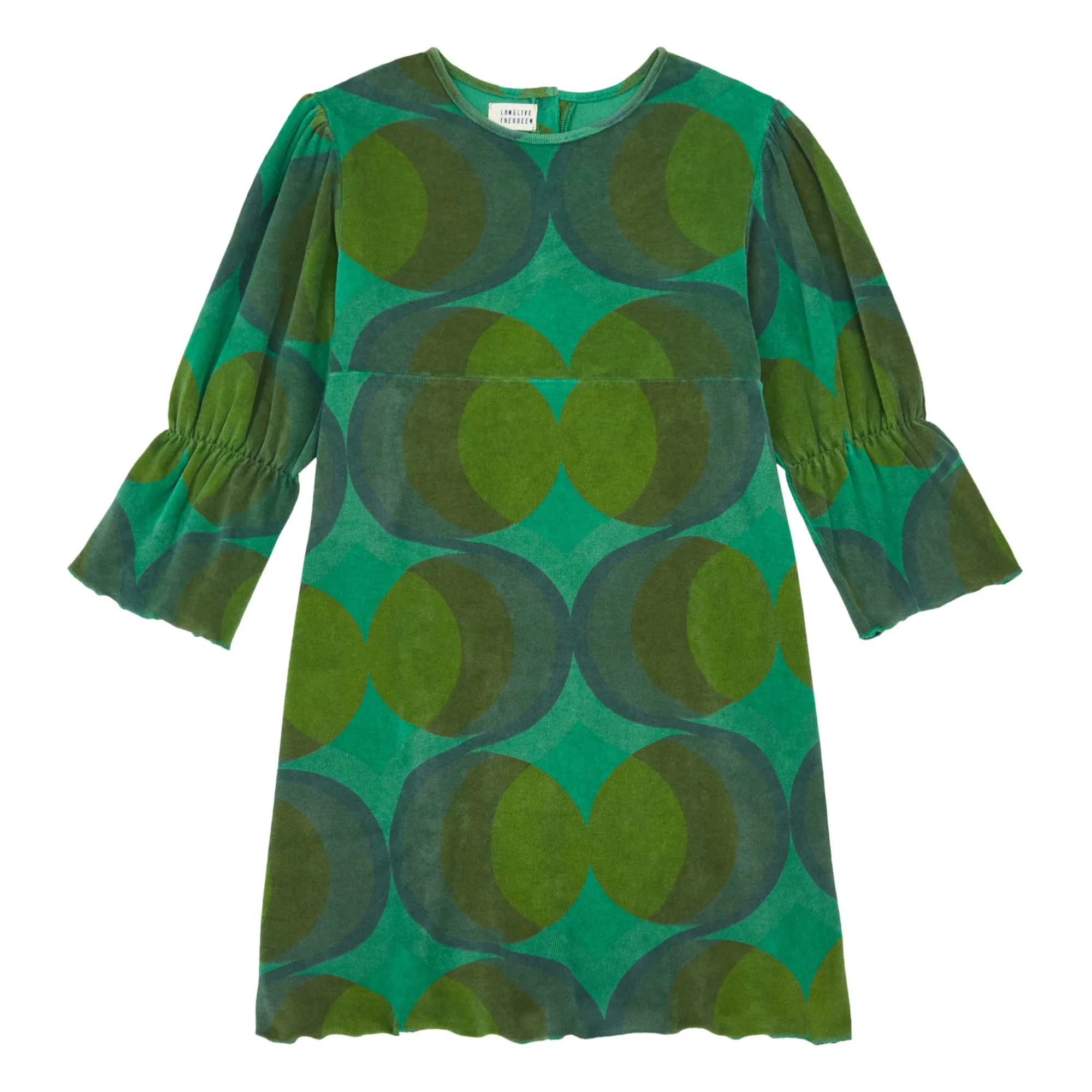 Longlivethequeen Green Retro Organic Cotton Dress