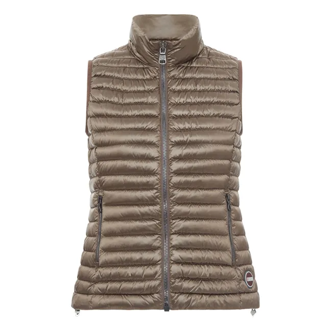 Women's Sleeveless Padded Puffer Jacket | Coffee