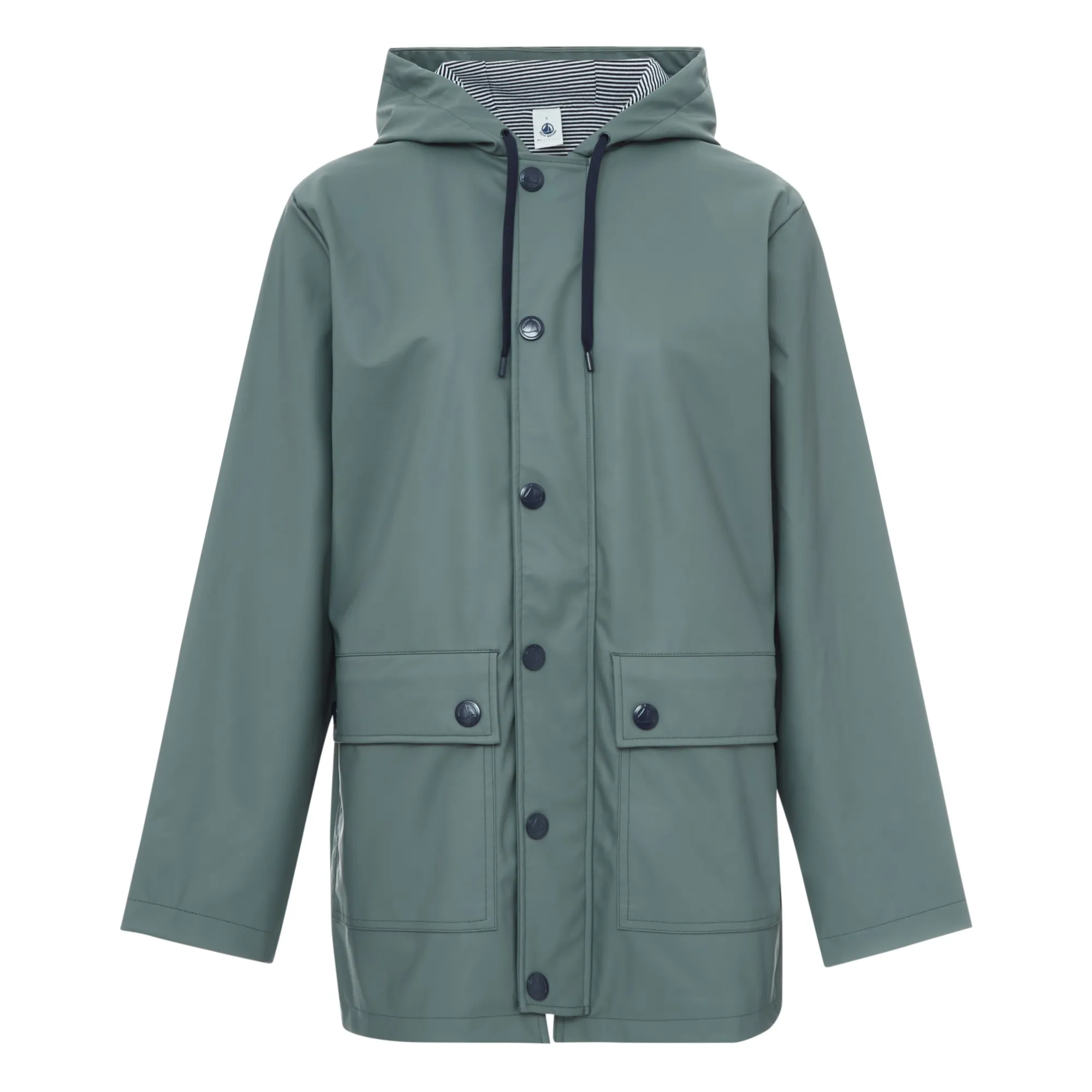 Petit Bateau Women's Green Organic Cotton Lined Raincoat - Collection
