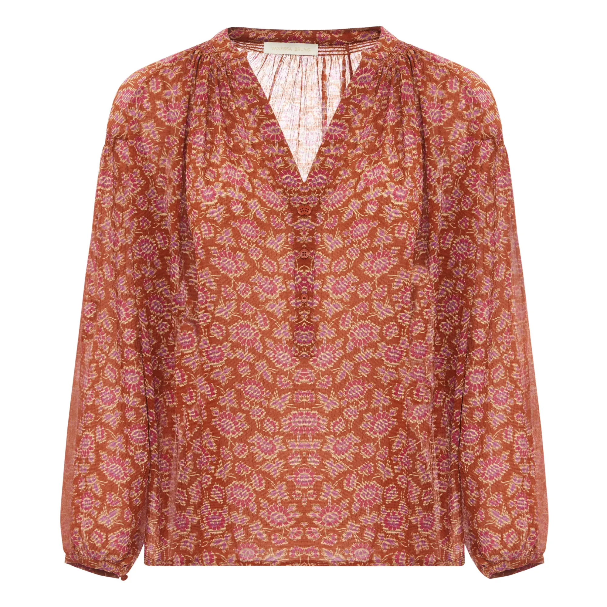 Vanessa Bruno Russet Nipoa Floral Print Blouse