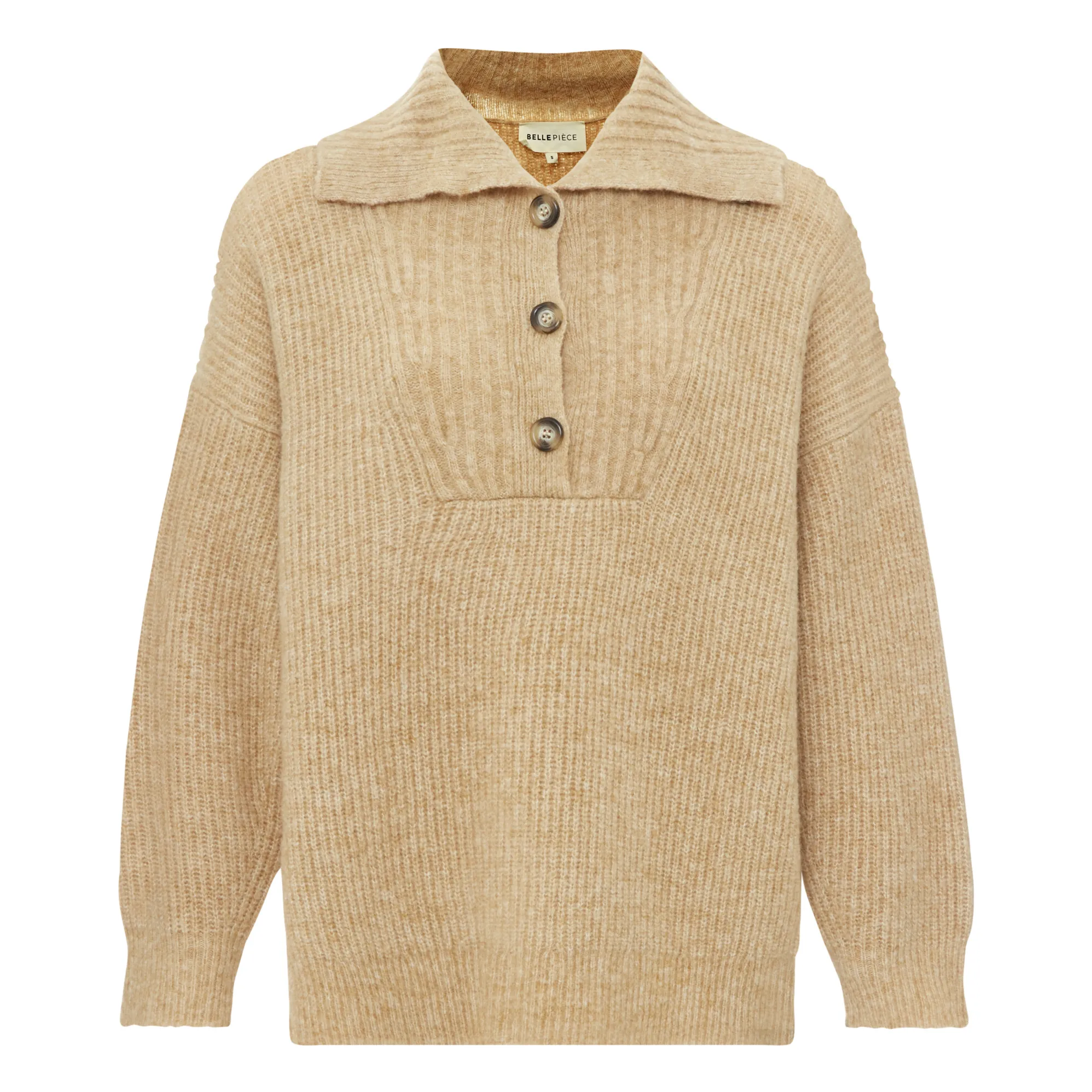 Bellepiece Beige Malmo Extra Fine Merino Wool Sweater
