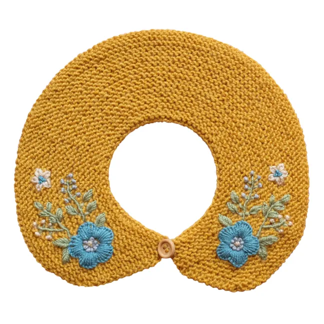 Removable Hand Embroidered Collar | Apricot