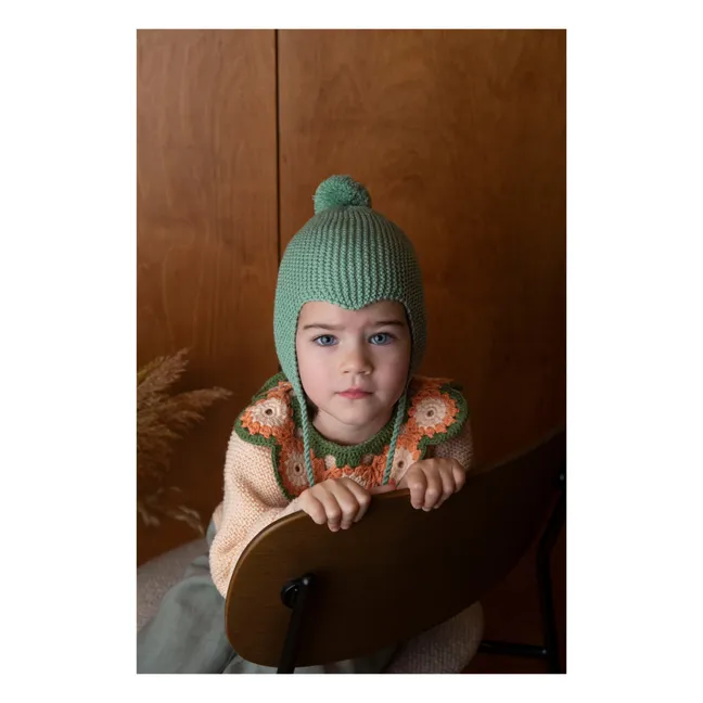 Sombrero de merino hecho a mano | Verde pistacho