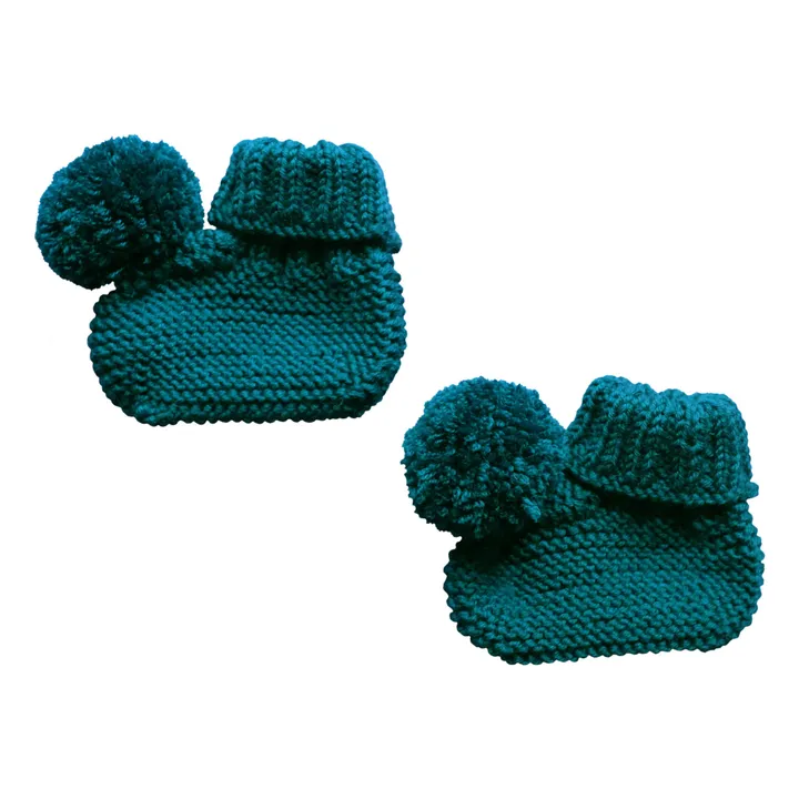 Zapatillas de merino hechas a mano | Azul Marino- Imagen del producto n°0