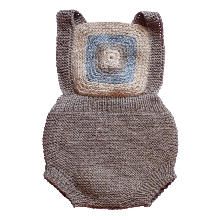 Baby Alpaka gehäkelter Strampelanzug | Beige- Produktbild Nr. 0