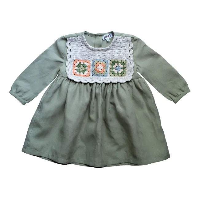Vestido de ganchillo de lino | Salvia
