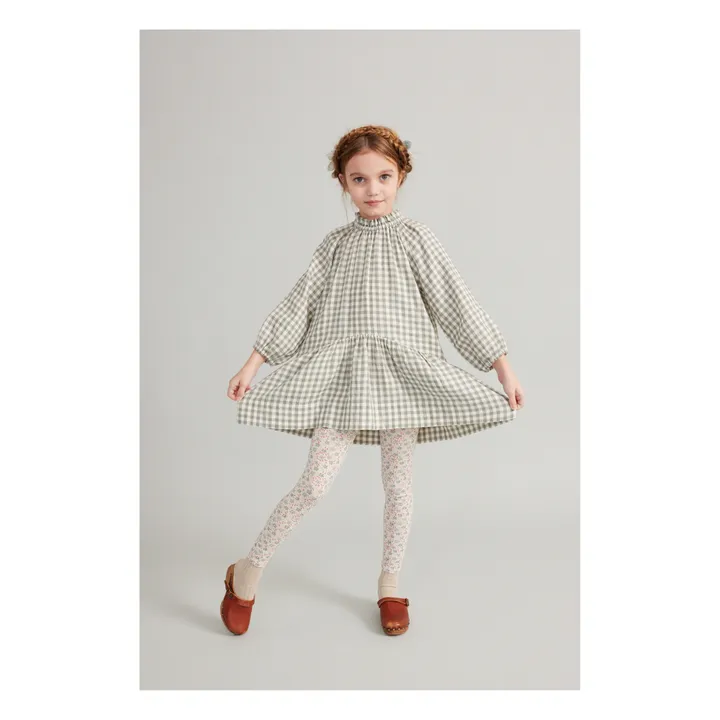 Soor Ploom - Edith Gingham Organic Cotton Gauze Dress - Sage