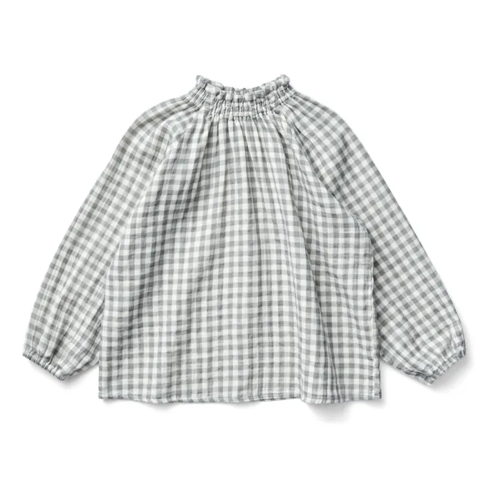 Soor Ploom - Imelda Organic Cotton Gingham Blouse - Sage | Smallable 