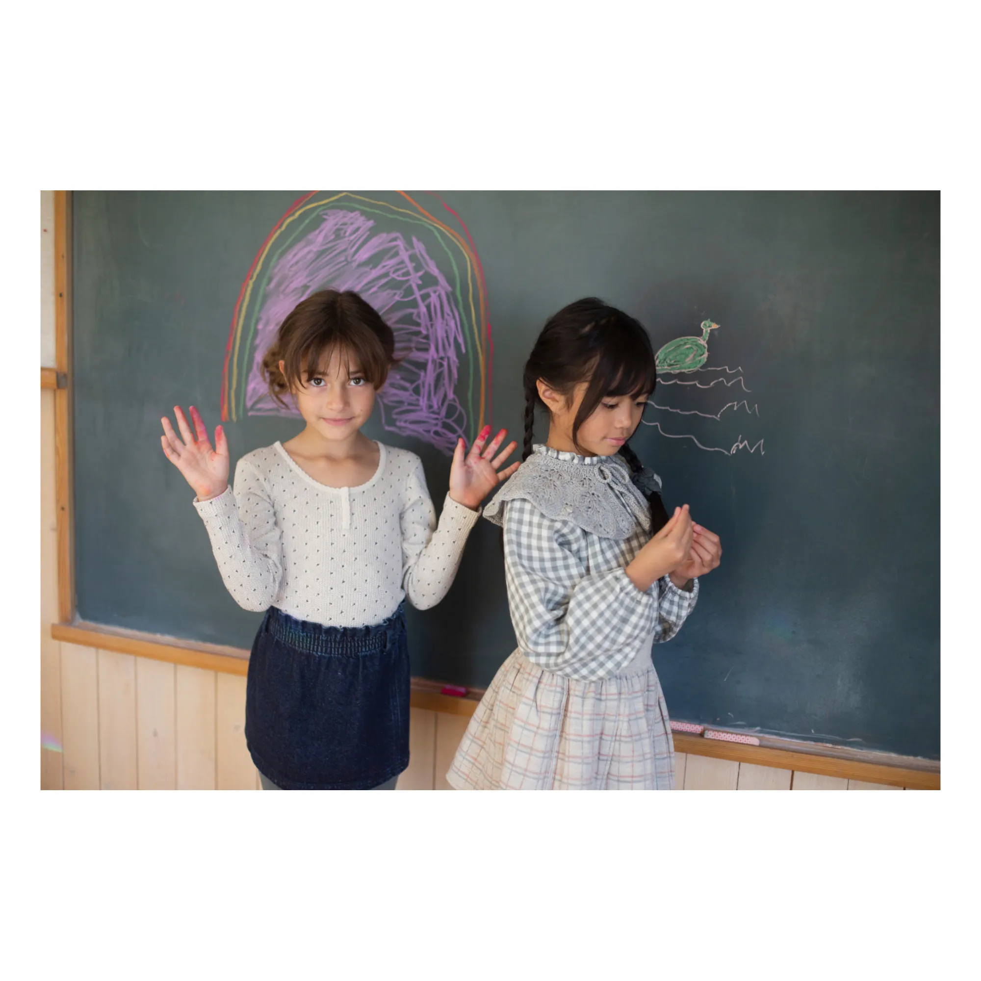 Soor Ploom - Bluse Gaze aus Bio-Baumwolle Vichy Imelda - Salbei  