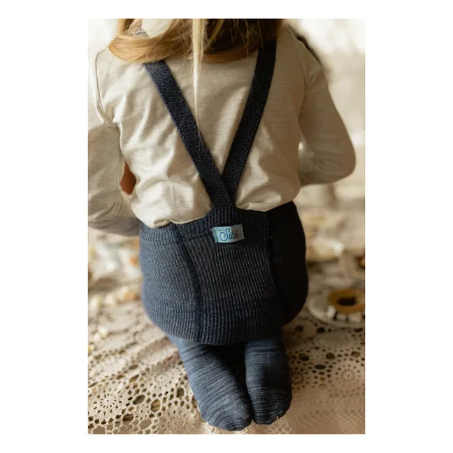 Organic Cotton Suspender Tights | Denim blue