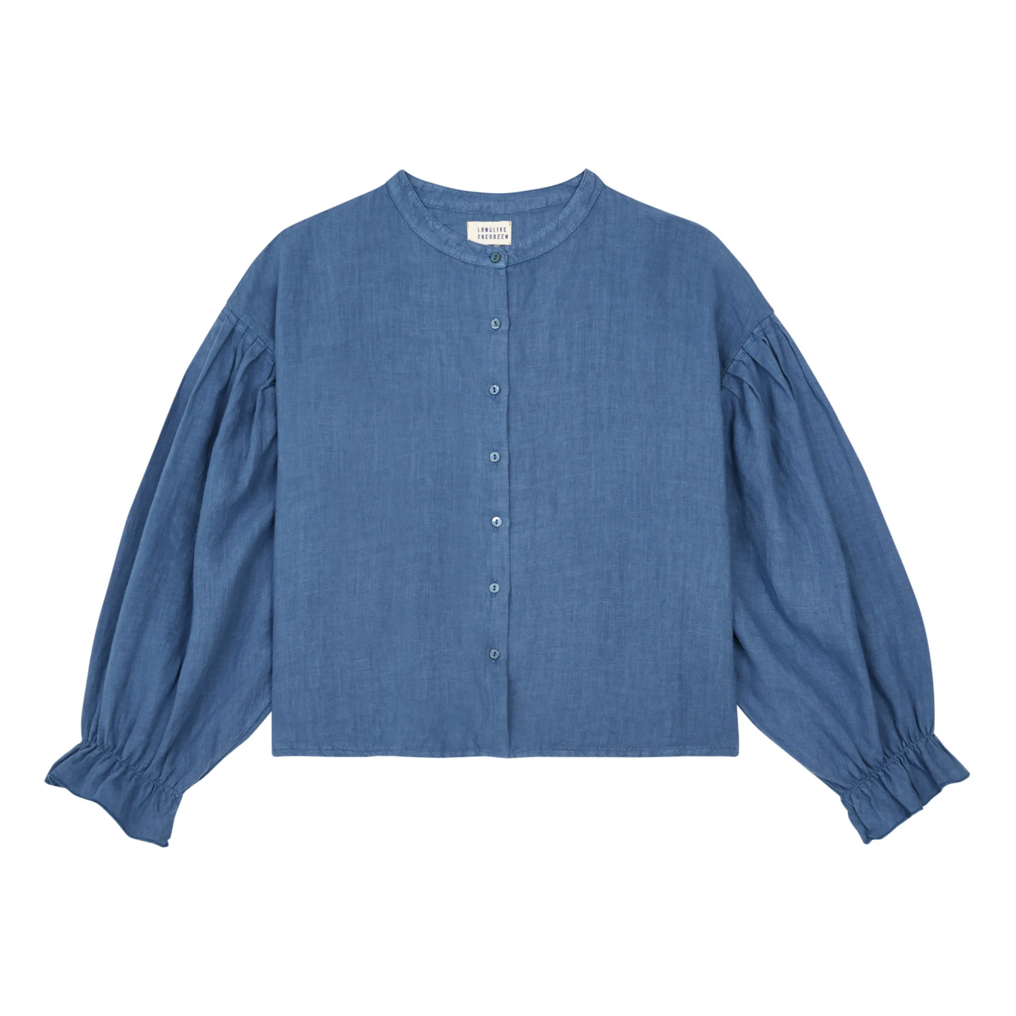 Longlivethequeen Blue Linen Blouse