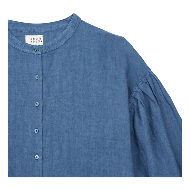 Blusa de lino | Azul