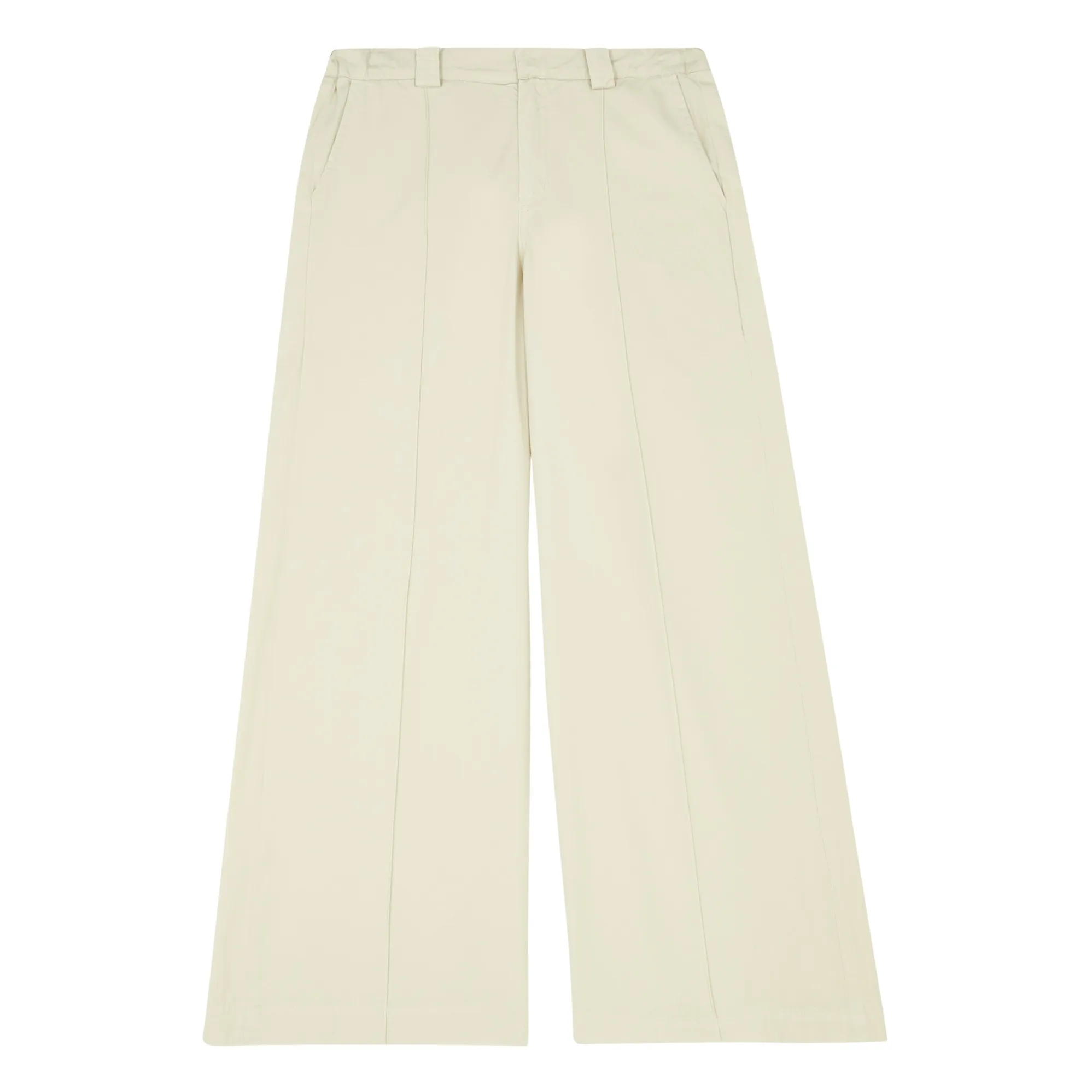 Longlivethequeen White Organic Cotton Wide Leg Trousers