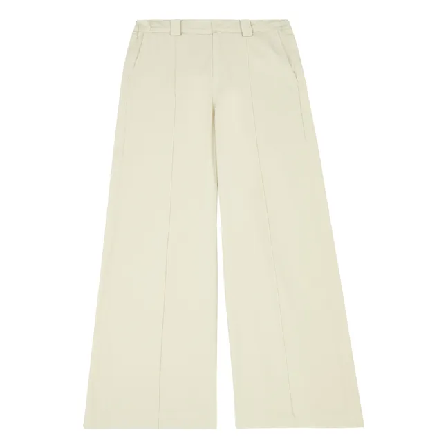 Pantalones de pata ancha de algodón ecológico | Blanco