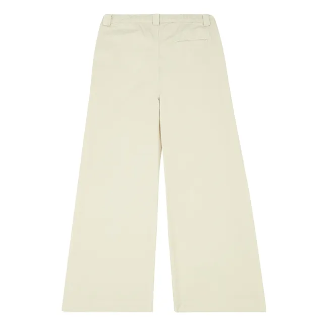 Pantalones de pata ancha de algodón ecológico | Blanco