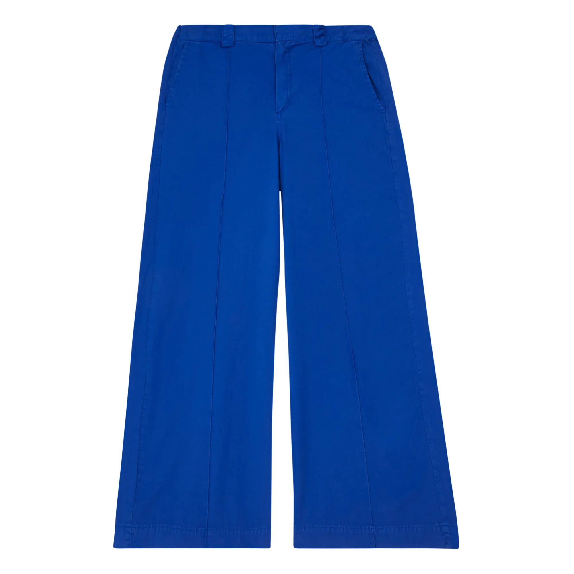 Longlivethequeen Royal Blue Organic Cotton Wide Leg Trousers