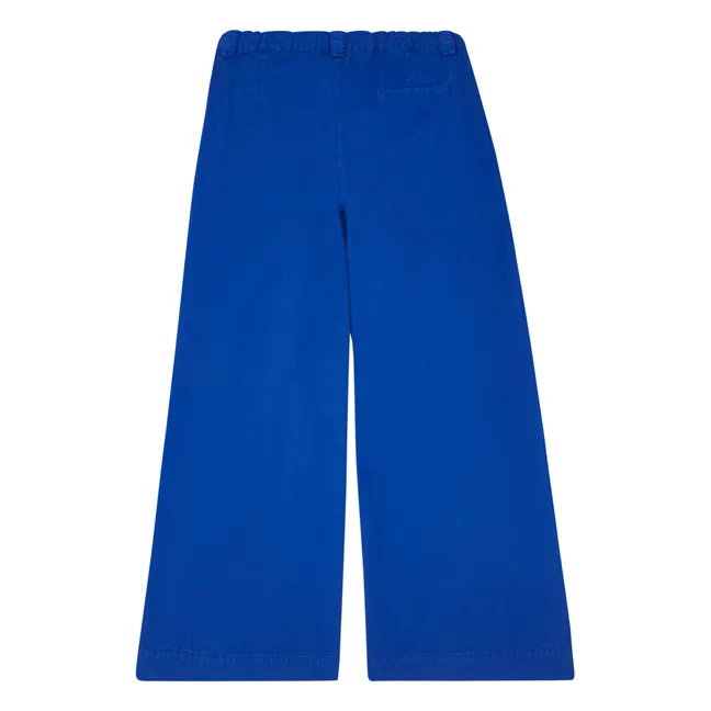 Pantalones de pata ancha de algodón ecológico | Azul Rey