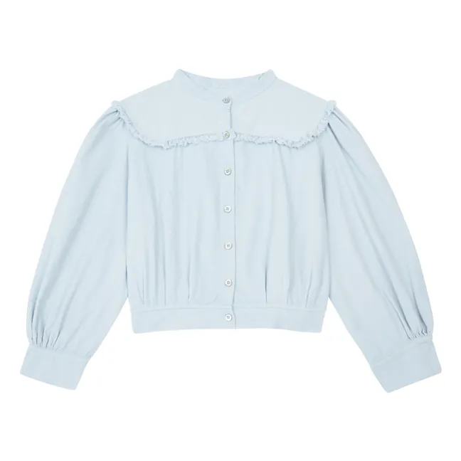 Blouse Unie Coton Bio | Bleu pâle