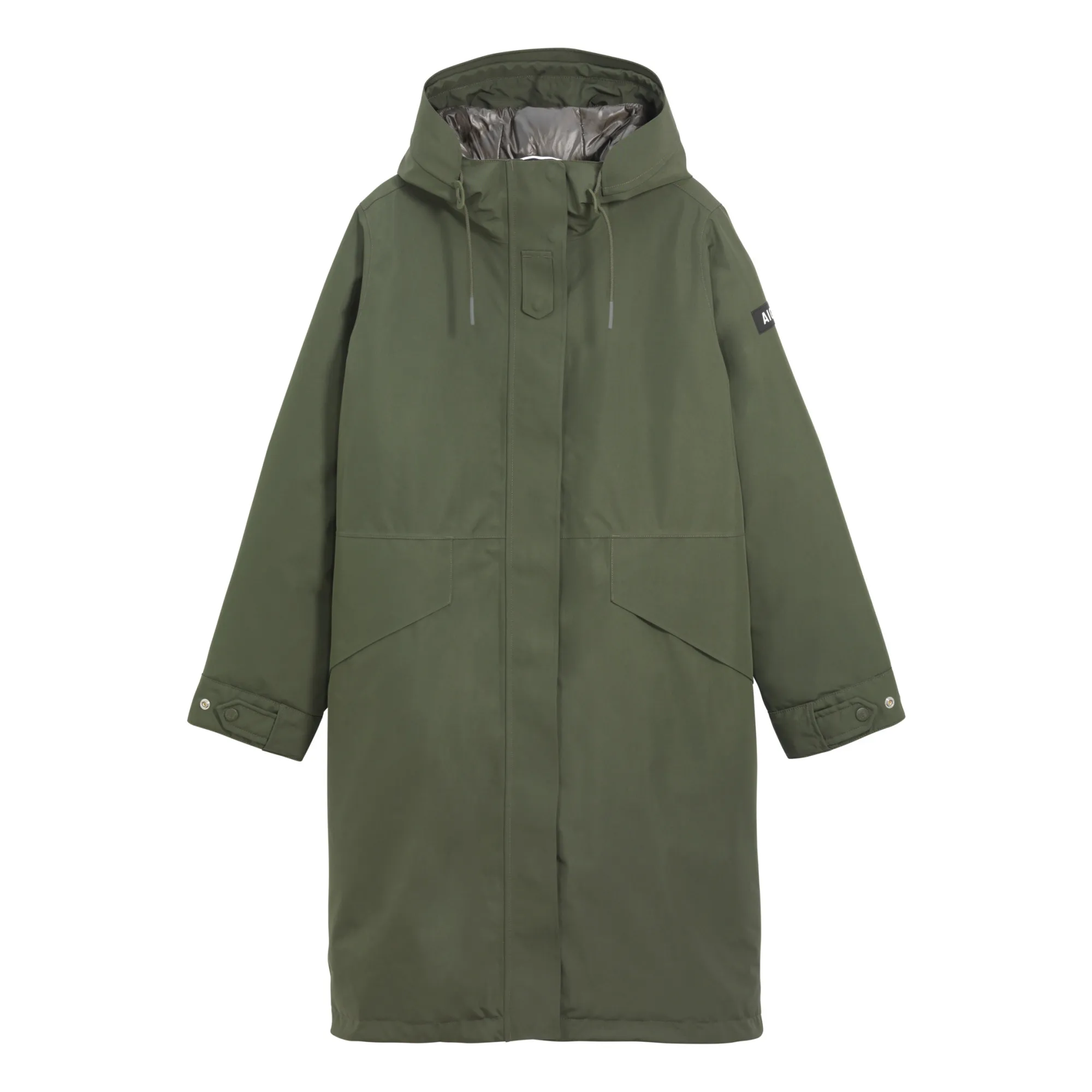 Aigle Khaki Long Quilted Goretex Parka