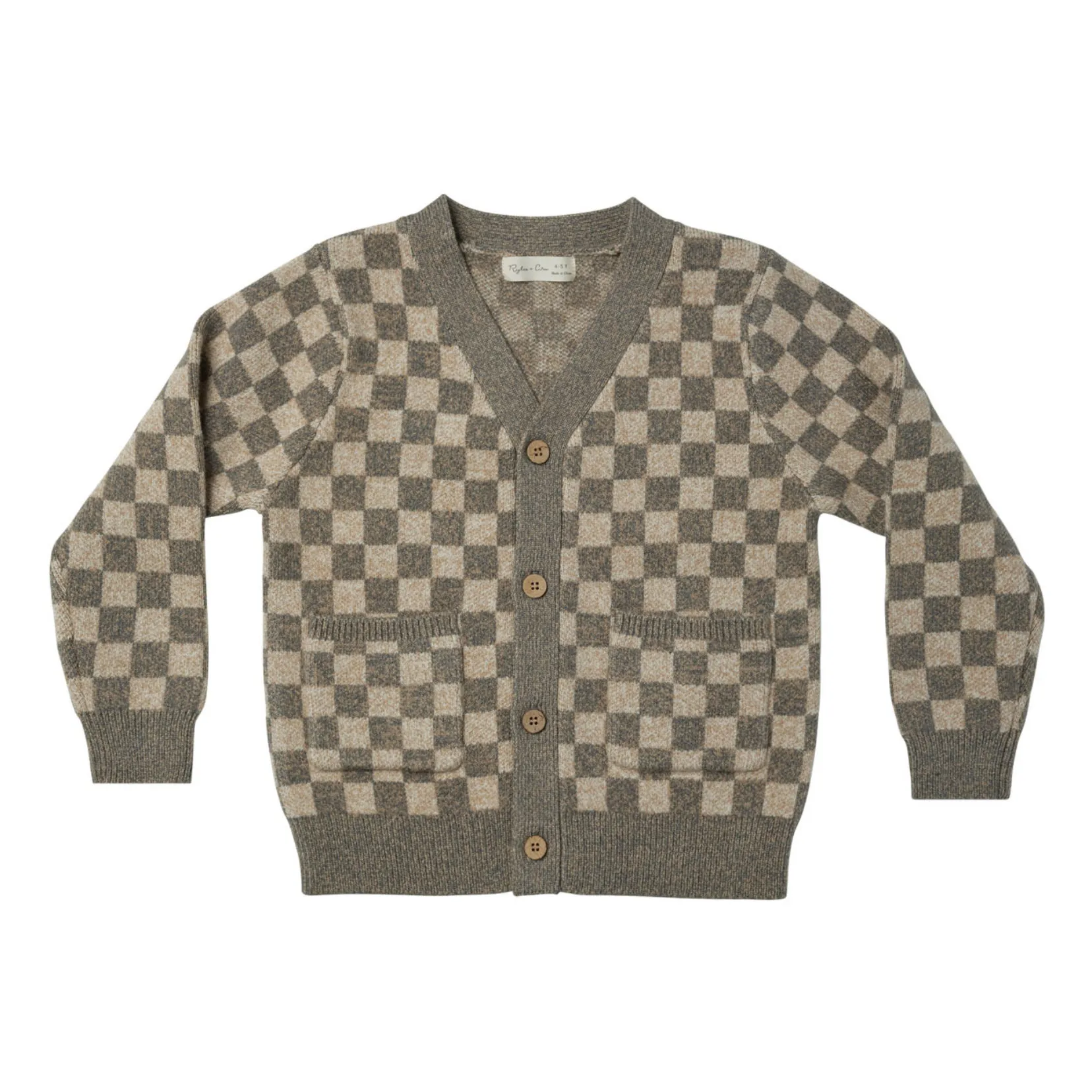 Rylee + Cru Grey Carreaux Cardigan