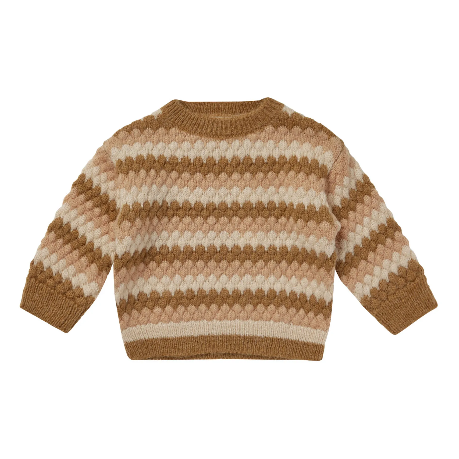 Rylee + Cru Ochre Aspen Striped Honeycomb Sweater