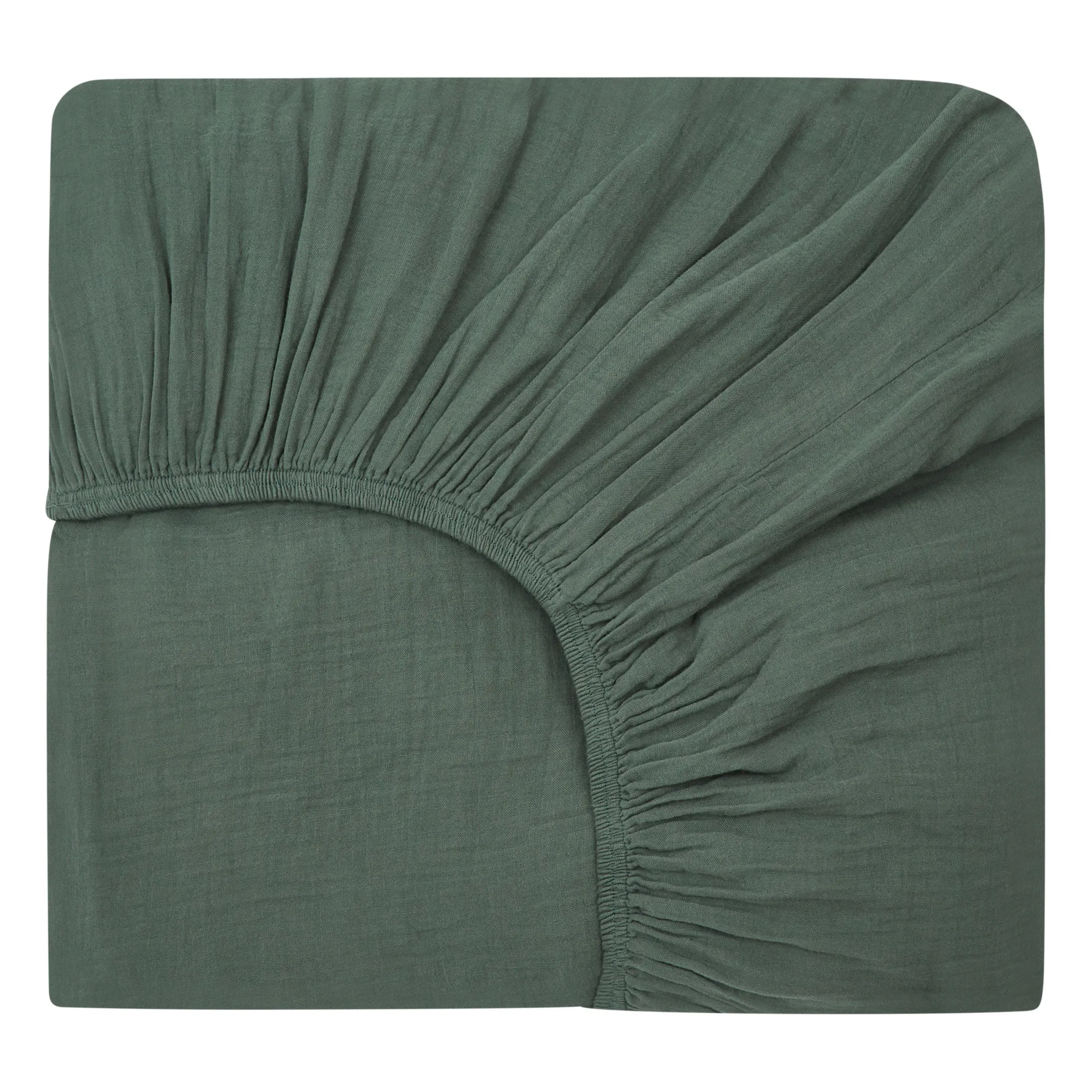 Haomy Bluish Grey Fitted Sheet Dili In Cotton Voile