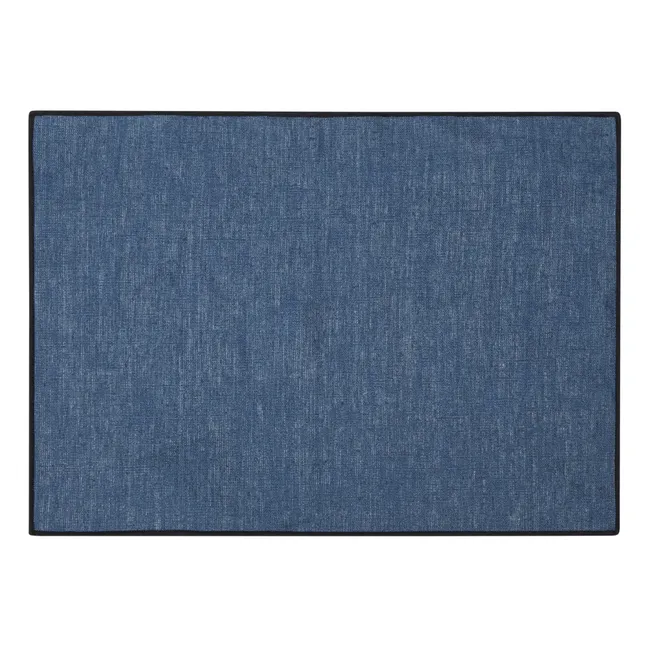 Borgo place mat in coated linen | Blue