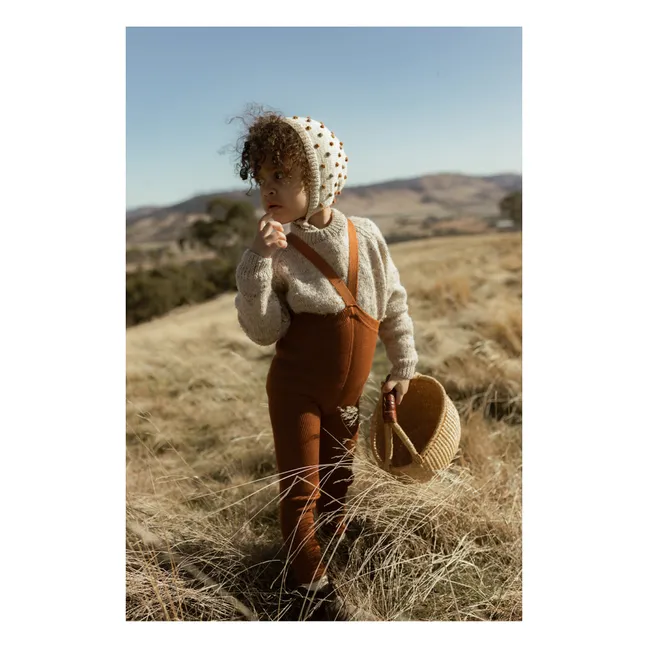 Culotte sin pies de algodón ecológico y merino | Terracotta