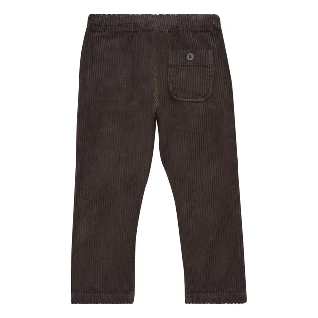 Corduroy Button-Up Pants | Charcoal grey