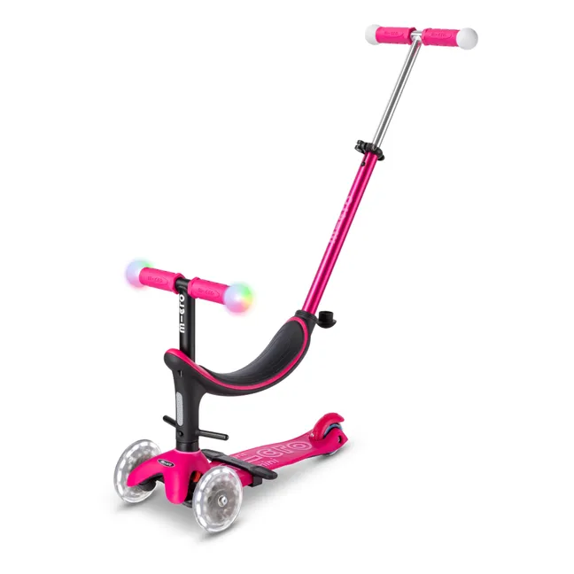 Revolution Deluxe Magic LED 3-in-1 Mini Scooter | Raspberry red
